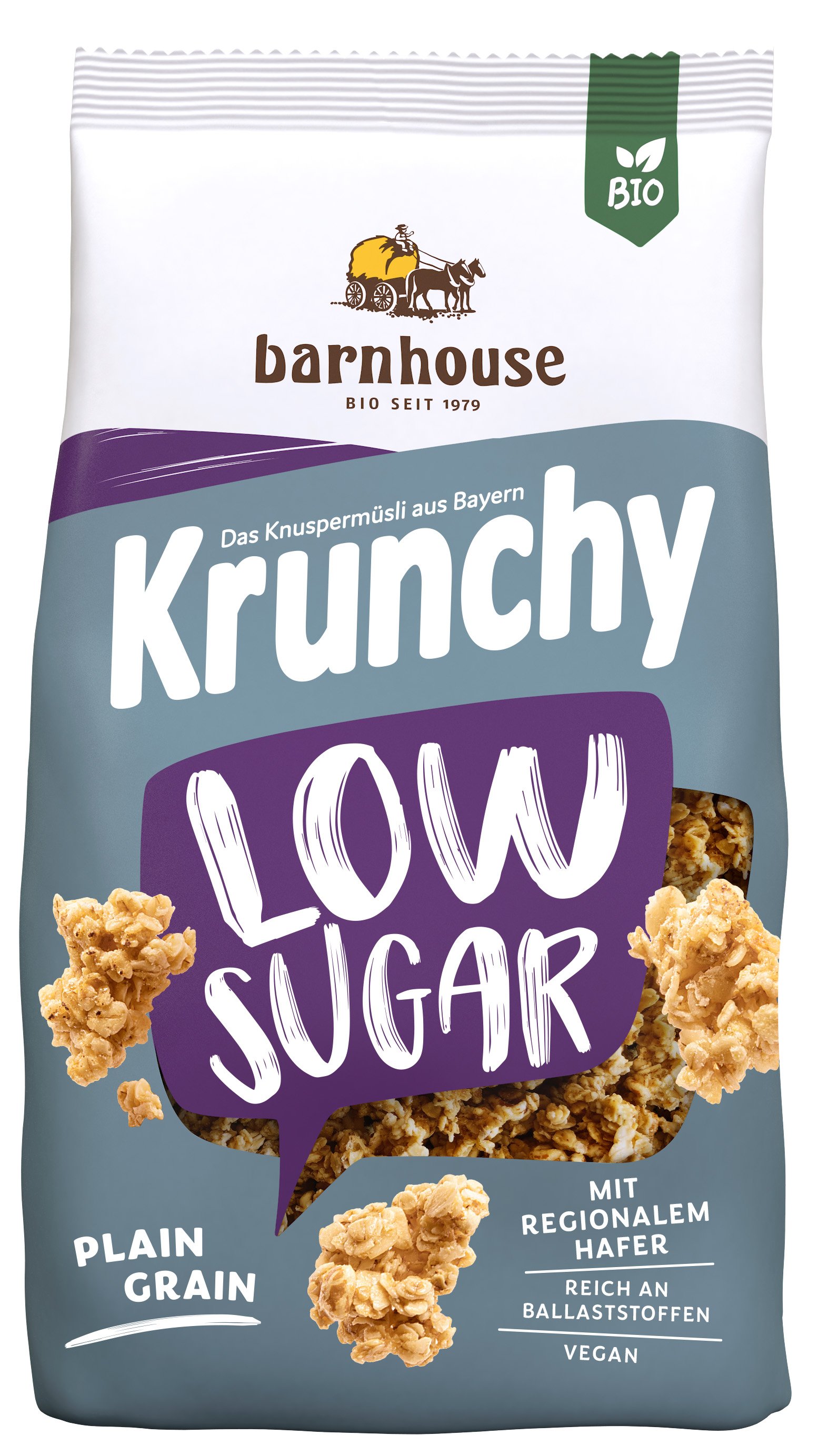BIO Crunchy Oats Low Sugar - Plain Grain ( Barnhouse Brand)